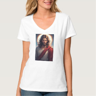 Intensives Jesus Christus Christliches Damen V-Aus T-Shirt