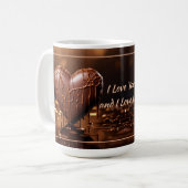 Intensives Schokoladenherz Valentine Kaffeetasse (Vorderseite Links)