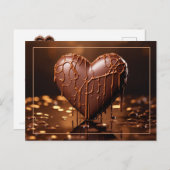 Intensives Schokoladenherz Valentine Postkarte (Vorne/Hinten)