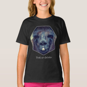 Intensives schwarzes Llamagesicht Nahaufnahme Pers T-Shirt