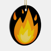 Intensivfeuer Emoji Keramik Ornament (Rechts)