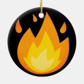 Intensivfeuer Emoji Keramik Ornament (Hinten)