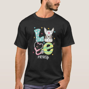 Intensivpflege Kurse Cheetah Print Bunny ICU Nursi T-Shirt