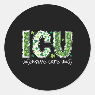 Intensivstation Icu Nurse St Patricks Day Icu Runder Aufkleber