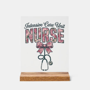 Intensivstation Krankenpfleger Blumen-Schleife-Shi Acrylschild