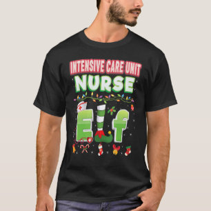 Intensivstation Krankenschwester Elf Weihnachtslic T-Shirt