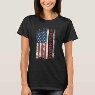 Intensivstation Krankenschwester Flagge Patriotisc T-Shirt