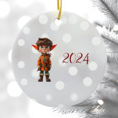 Intent Boy Christmas Elf Keramik Ornament