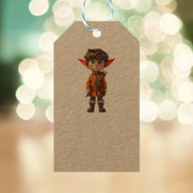 Intent Boy Christmas Elf Kraft Gift Tags