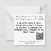 *~* Intention Tourmaline AP64 Flat Note Card Mitteilungskarte (Rückseite)