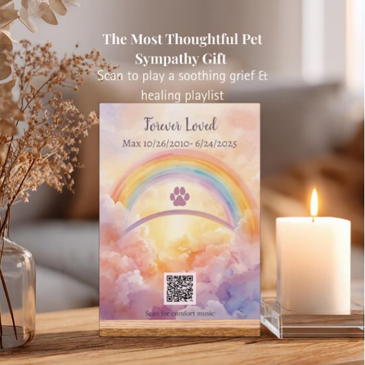Interactive Pet Memorial Acrylic Sign | QR Code Acrylschild