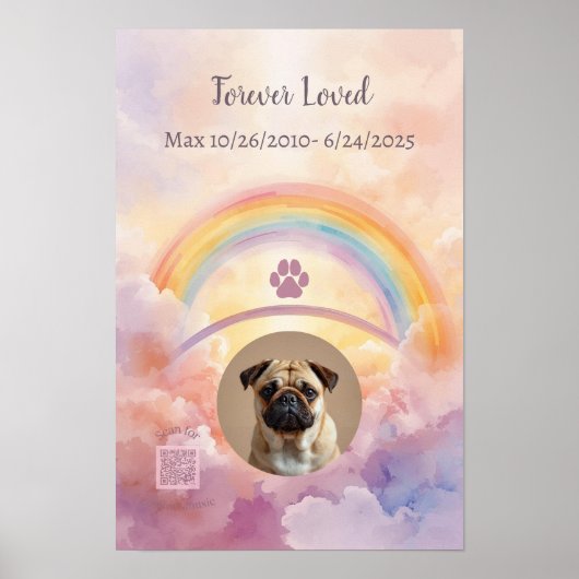  Interactive Pet Memorial Gift | QR Code Playlist Poster (Vorne)