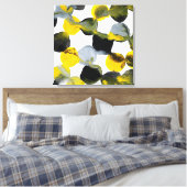 Interaktionsmuster Gelb, Grau und Schwarz Leinwanddruck (Insitu (Schlafzimmer))
