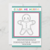 Interaktive Kinder-Gingerbread-Dekorationsparty Einladung (Vorderseite)