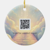 Interaktive QR-Musik-Blau-Regenbogenbrücke Keramik Ornament (Hinten)