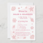 Interaktiver Mermaid-Farbspass Kreativer Geburtsta Einladung (Vorderseite)