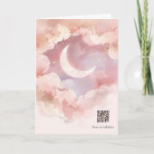 Interaktiver Wiegenlied-QR-Code | Pink Moon Shower Karte (Vorderseite)