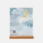 Interaktives QR-Code-Wiegenlied Blaue Wasserfarbe Acrylschild (Vorderseite)