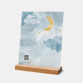 Interaktives QR-Code-Wiegenlied Blaue Wasserfarbe Acrylschild (Winkel)