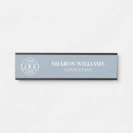 Interchangeable Dusty Blue Custom Business Logo Türschild