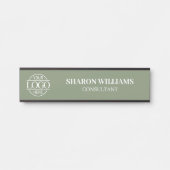 Interchangeable Sage Green Custom Business Logo Türschild (Vorderseite )