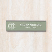 Interchangeable Sage Green Custom Business Logo  Türschild (Vorderseite )