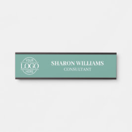 Interchangeable Teal Green Custom Business Logo  Türschild