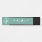 Interchangeable Teal Green Custom Business Logo Türschild (Vorderseite )