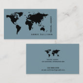 Intercontinental Travel Agent Weltkarte blau Visitenkarte (Vorne/Hinten)