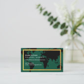 Intercontinental Travel Agent World Map Green Visitenkarte (Stehend Vorderseite)
