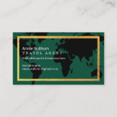 Intercontinental Travel Agent World Map Green Visitenkarte (Vorderseite)