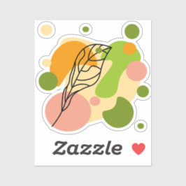 Interessante abstrakte Punkte mit Blätter Aufkleber