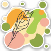 Interessante abstrakte Punkte mit Blätter Aufkleber (Vorderseite)