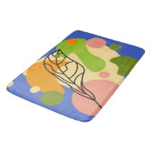 Interessante abstrakte Punkte mit Blätter Badematte (Schrägansicht)