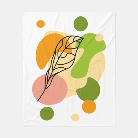 Interessante abstrakte Punkte mit Blätter Fleecedecke (Vorderseite)