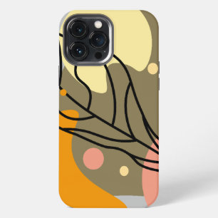 Interessante abstrakte Punkte mit Blätter iPhone 13 Pro Max Hülle
