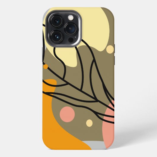 Interessante abstrakte Punkte mit Blätter iPhone Hülle (Rückseite)