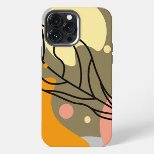 Interessante abstrakte Punkte mit Blätter iPhone 13 Pro Max Hülle