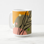 Interessante abstrakte Punkte mit Blätter Kaffeetasse (Vorderseite Links)