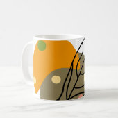 Interessante abstrakte Punkte mit Blätter Kaffeetasse (Vorderseite Links)