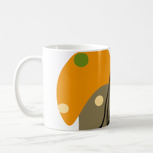 Interessante abstrakte Punkte mit Blätter Kaffeetasse (Links)