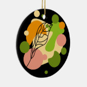 Interessante abstrakte Punkte mit Blätter Keramik Ornament (Rechts)