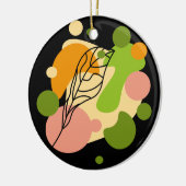 Interessante abstrakte Punkte mit Blätter Keramik Ornament (Links)