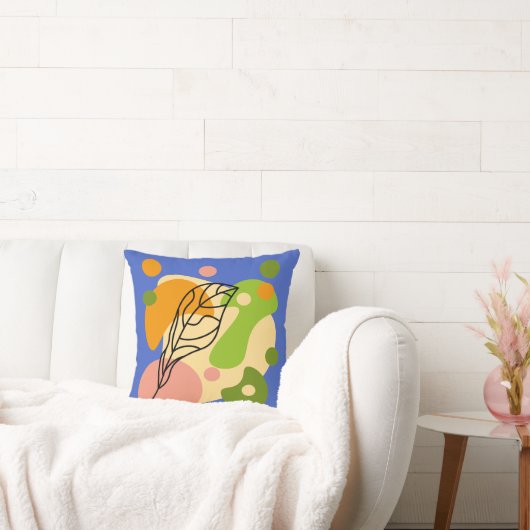 Interessante abstrakte Punkte mit Blätter Kissen (Liege)