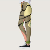 Interessante abstrakte Punkte mit Blätter Leggings (Links)