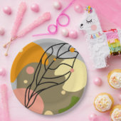 Interessante abstrakte Punkte mit Blätter Pappteller (Party)