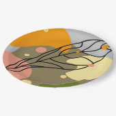 Interessante abstrakte Punkte mit Blätter Pappteller (Schrägansicht)