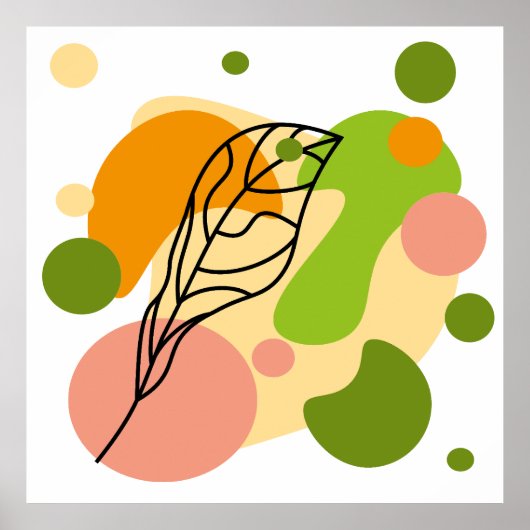 Interessante abstrakte Punkte mit Blätter Poster (Vorne)