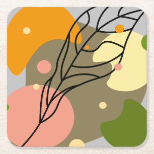 Interessante abstrakte Punkte mit Blätter Rechteckiger Pappuntersetzer