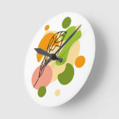 Interessante abstrakte Punkte mit Blätter Runde Wanduhr (Winkel)